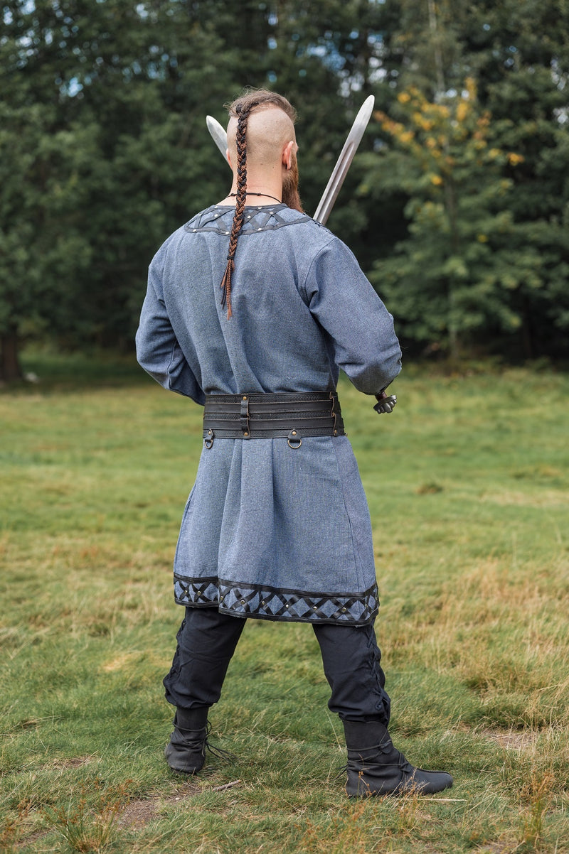 Viking tuniek Farulfr, blauw-grijs