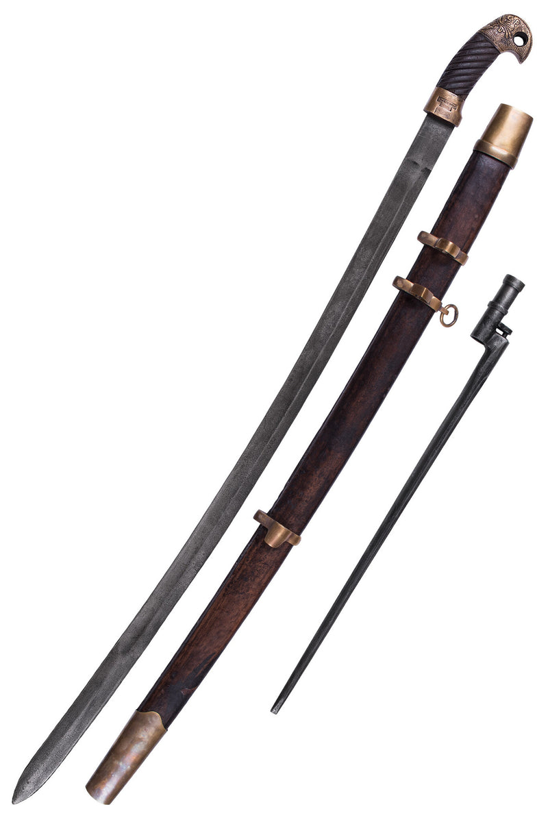 Ryska Shashka med bajonett, antik finish, halvvass 