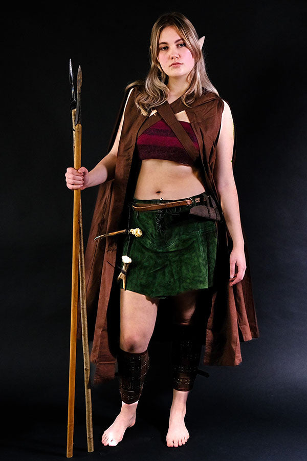 Leren rok Nuala, groen