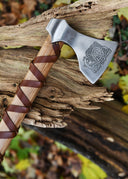 Viking axe, type E, engraved, semi-sharp