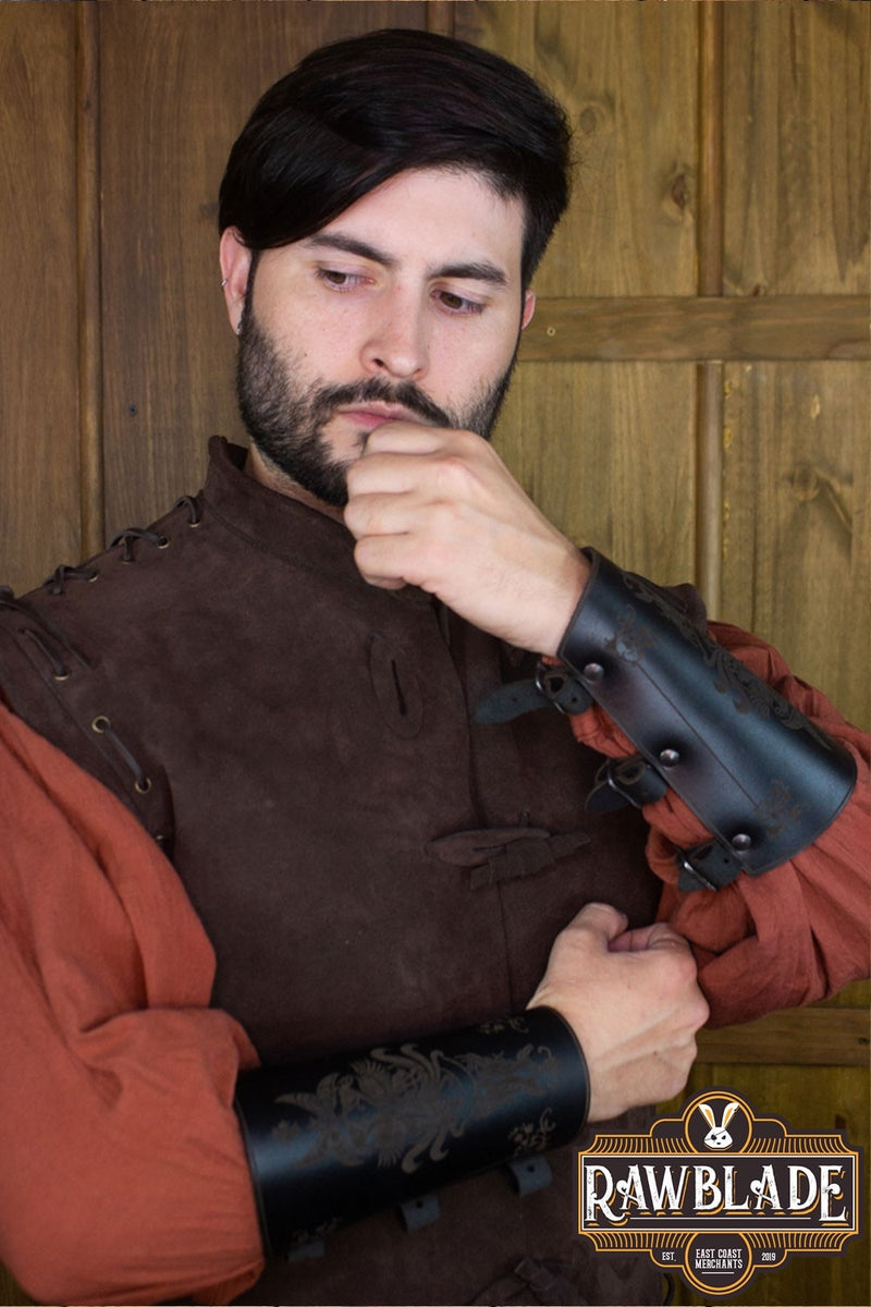 Swan Bracers, leather underarm protection