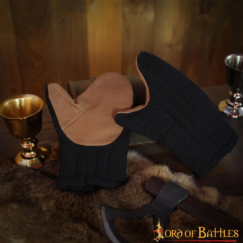 Forede vanter, muffer til reenactment, sort 