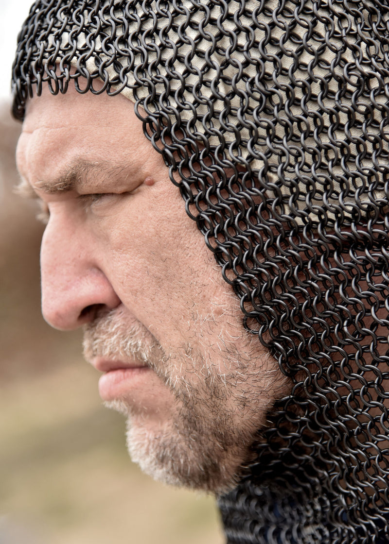 Maliën coif met vierkante hals, verzinkt, 8 mm