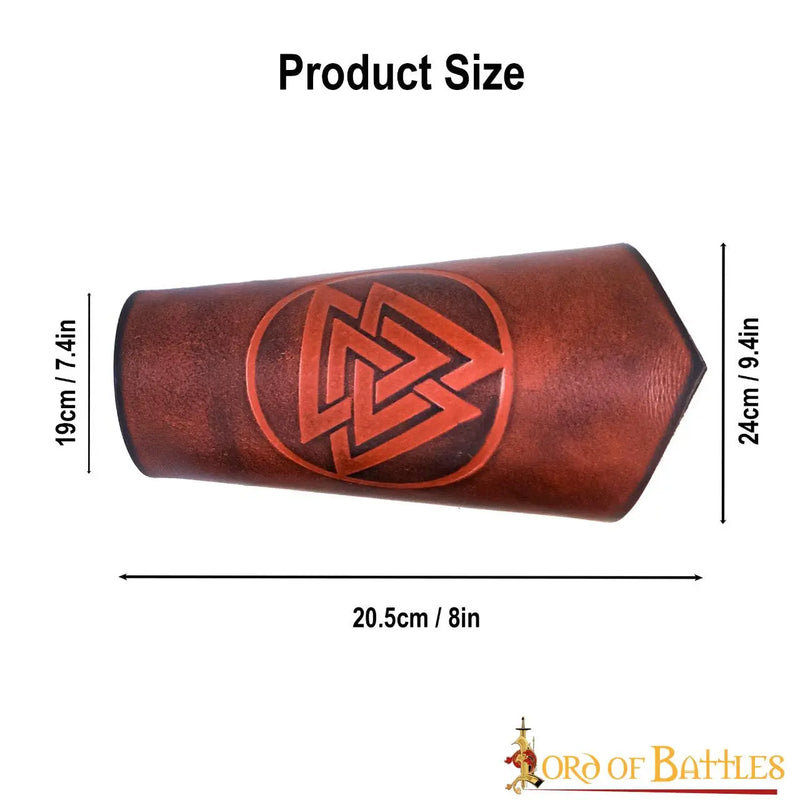 Leren bracers Valknut, rood