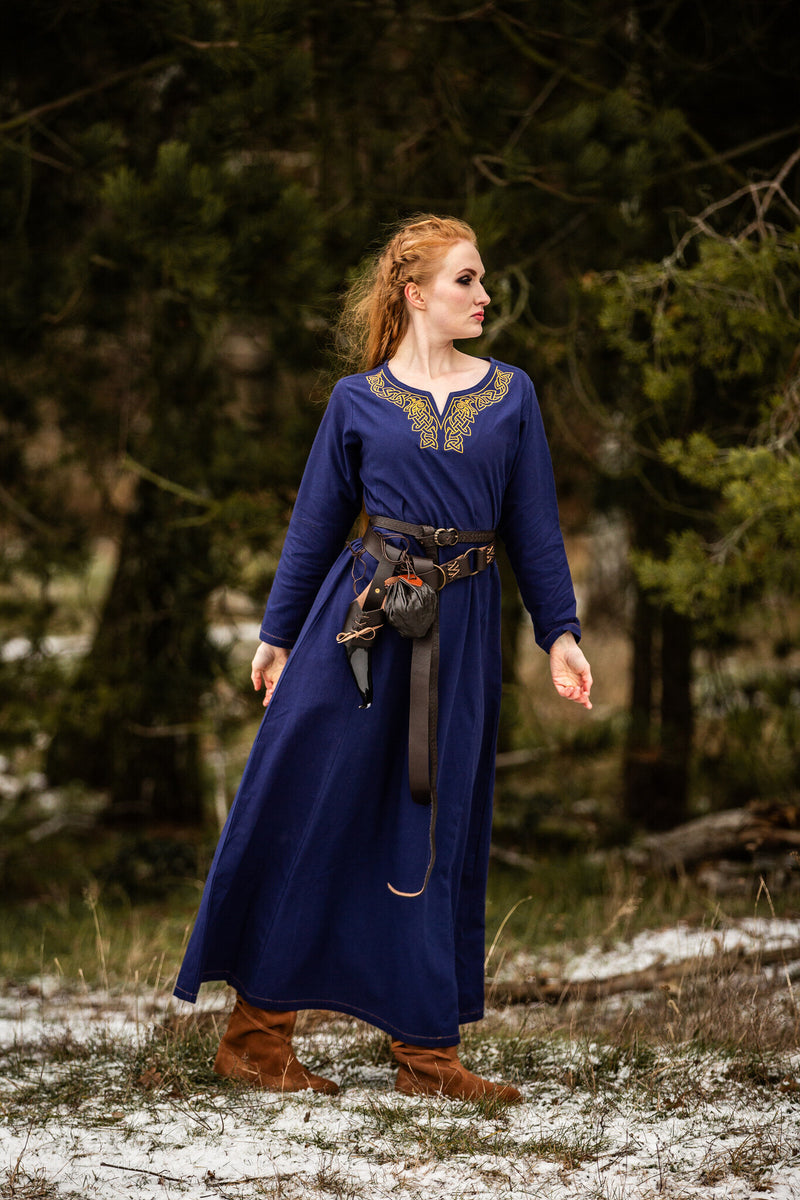 Viking jurk Aslaug, blauw
