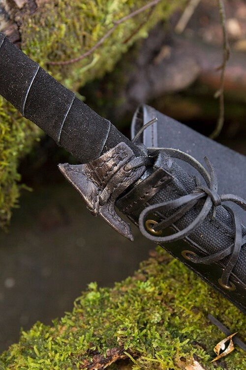 Læderkrog til Larp Zwaard, sort