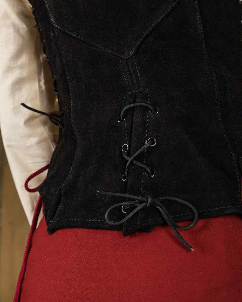 Corpetto in pelle Lisa, Nero 