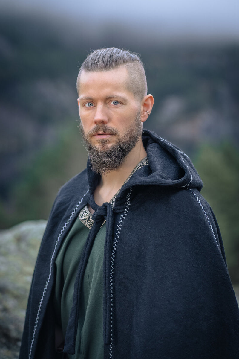 Mantel Valdemar, zwart, wolmix