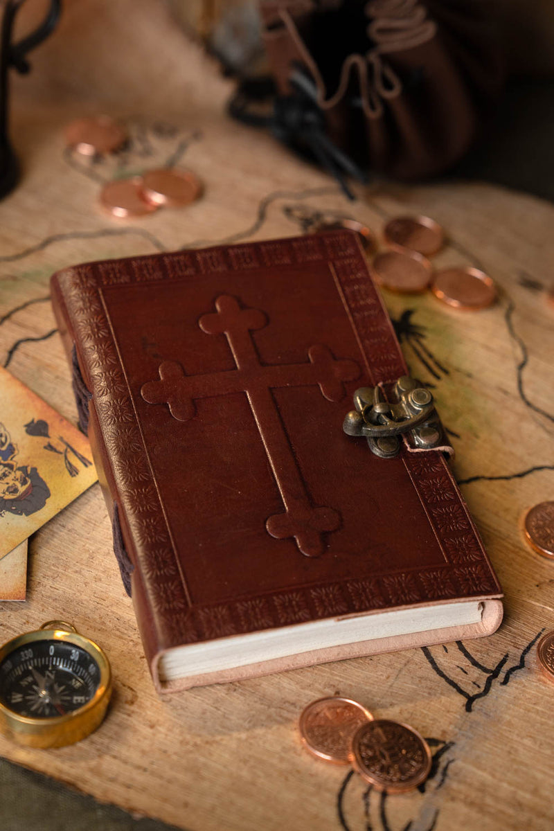 Medieval book with cross