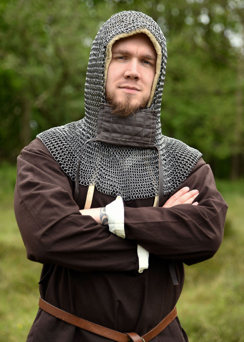 Coif di maglia con ventaglio quadrato, non trattato, 8 mm 