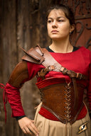 Cuero hombreras, marrón 