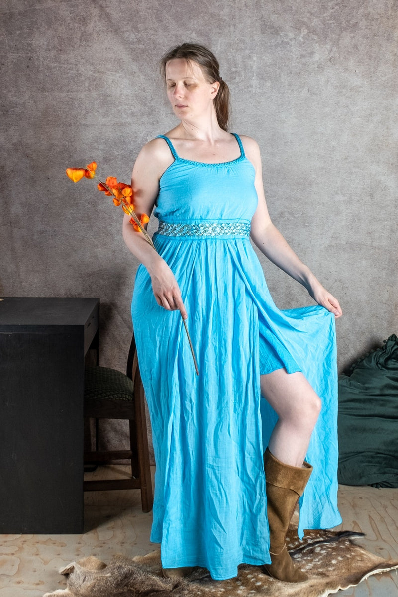 Godinnen jurk Thetis, turquoise