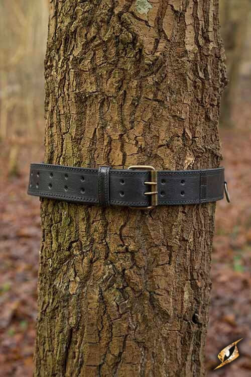 Riem met ringen, zwart, 120 cm