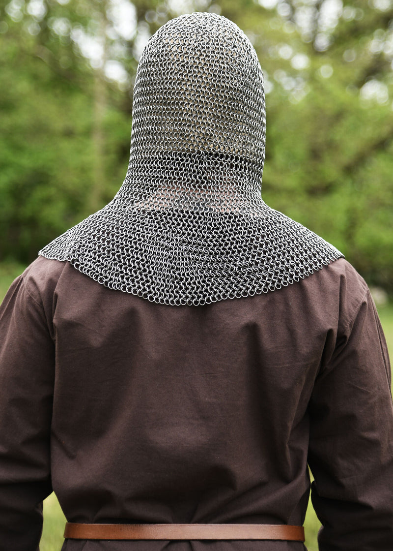 Coif di maglia con ventaglio quadrato, non trattato, 8 mm 