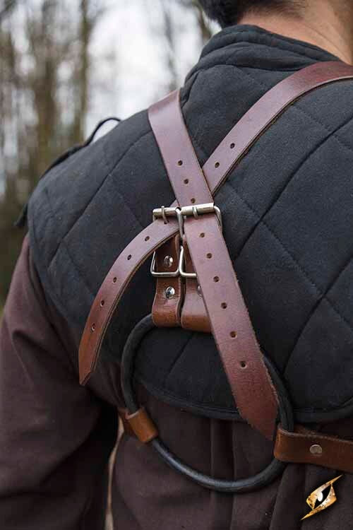 Merc staal-leren borstpantser L/XL, 1 mm