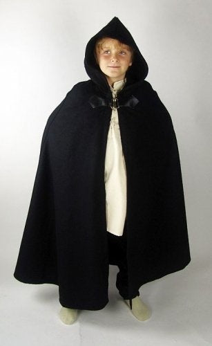 Kindermantel Rowan, zwart, wolmix