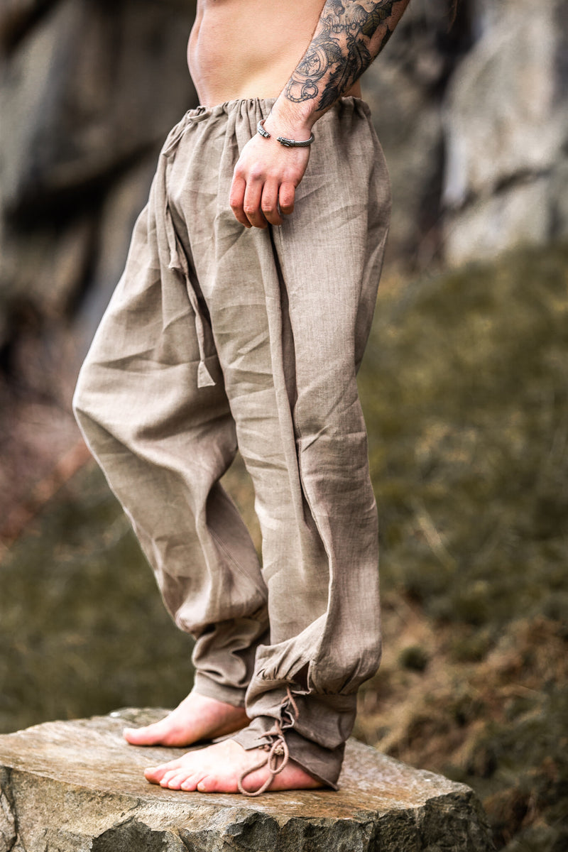 Linnen Vikingbroek Odin, grijs