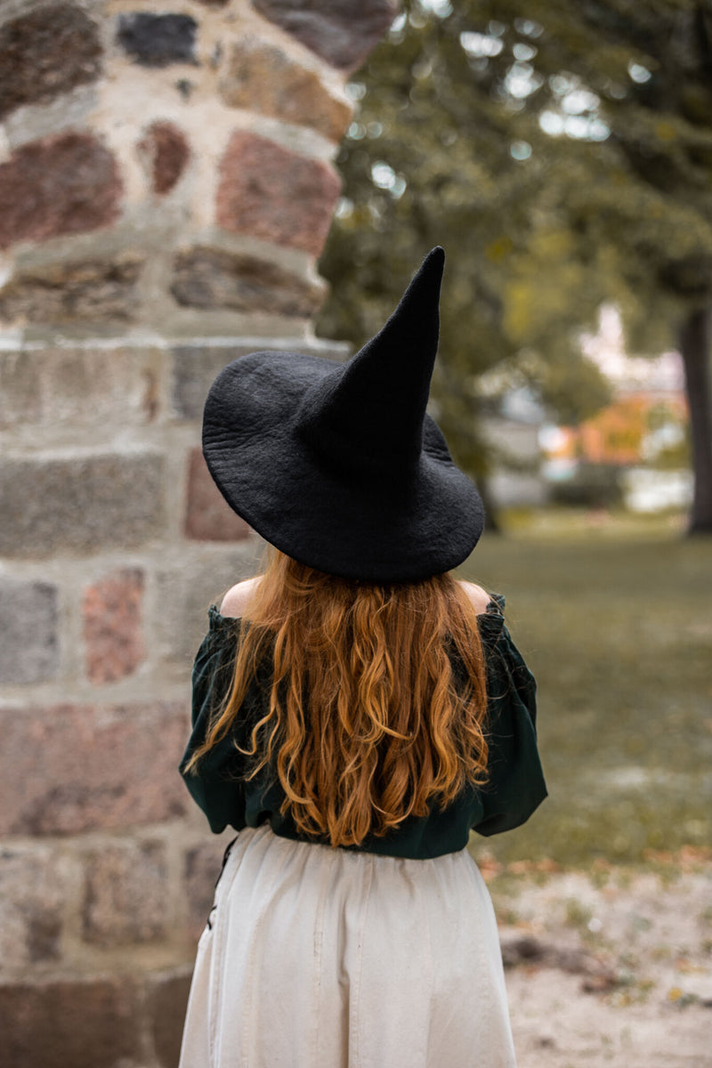 Heksenhoed, zwart, wolvilt