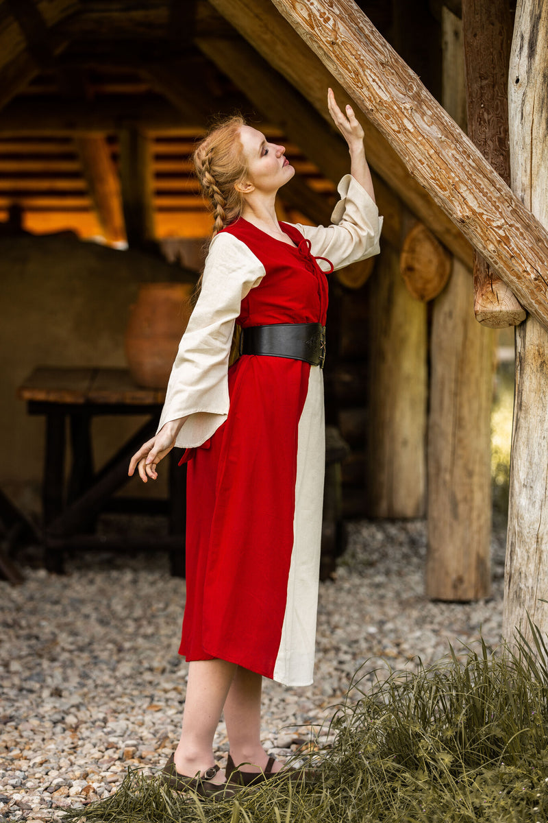 Vestito Bella, rosso-crema 