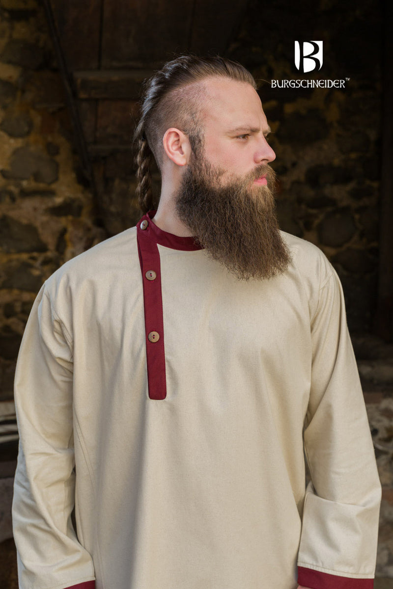 Rusvik Viking tuniek Tobiasz, naturel-bordeaux