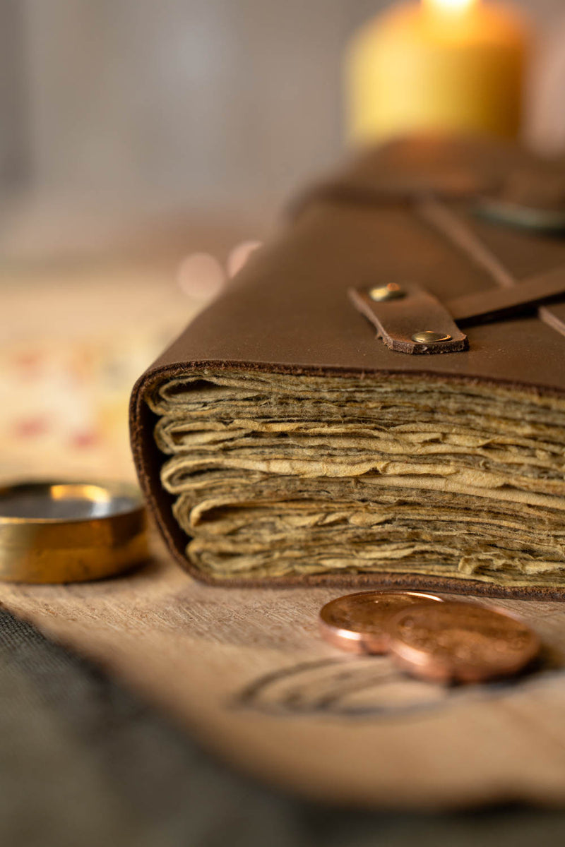 Leather book pirate, antique