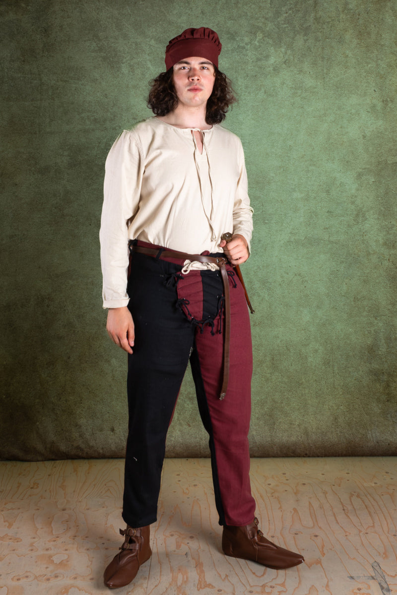 Mi-parti broek Gustav, Zwart/Rood