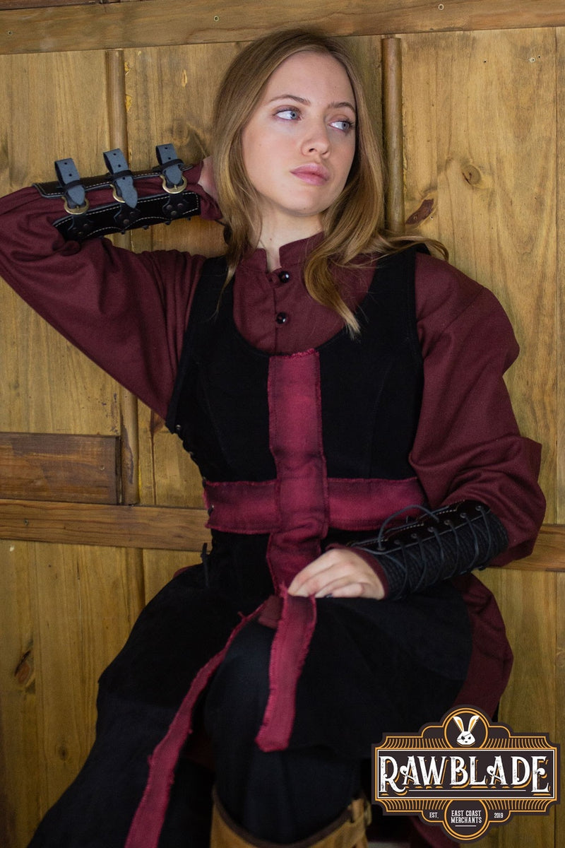 Cross Knight Tabard, Frau - schwarz/rot