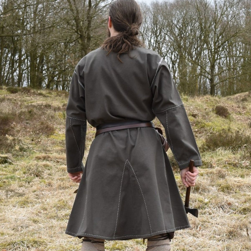 Tuniek Kragelund handgestikte afwerking, olijfgroen