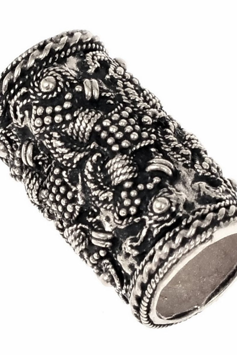 Viking baardkraal Rygge, verzilverd brons