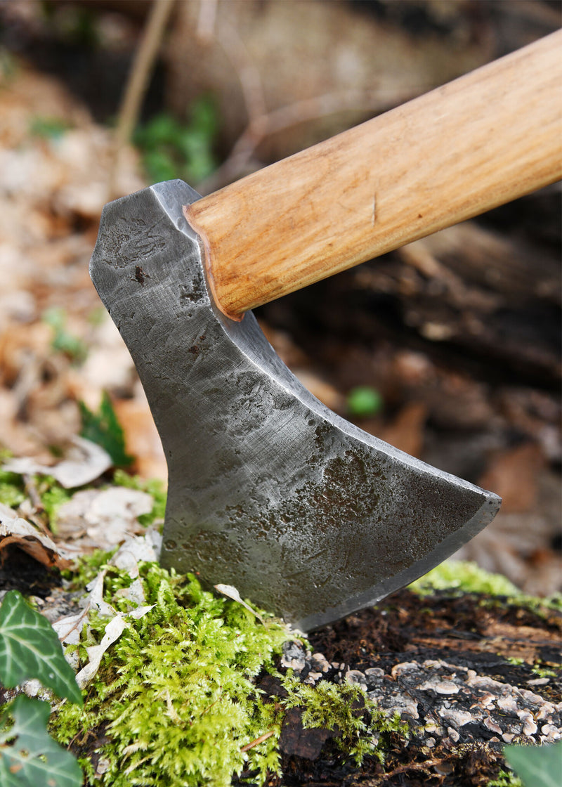 Vikingbijl, handgesmeed staal, type M, semi-scherp