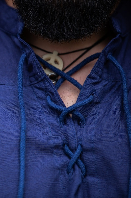 Chemise médiévale Louis, bleu 