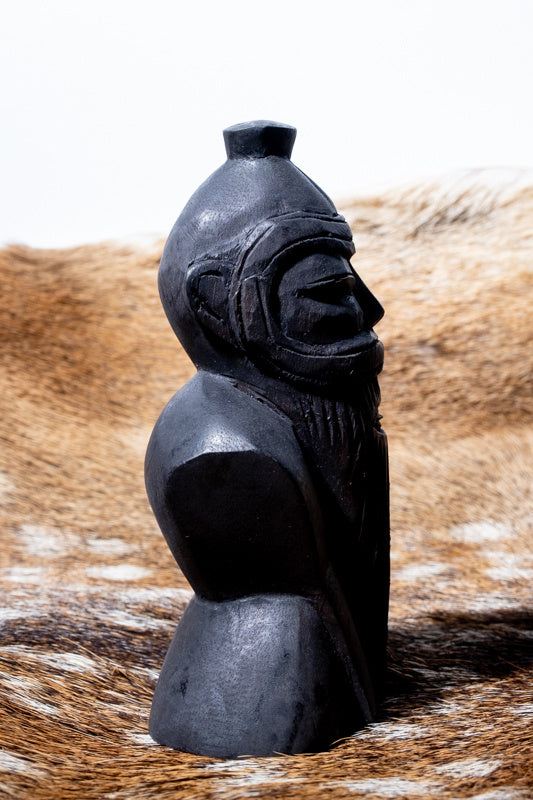 Houtsnijwerk Viking god Freyr, zwart