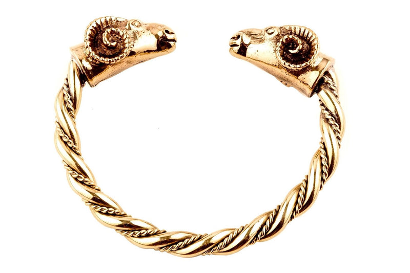 Vichingo braccialetto con teste di ariete, bronzo 