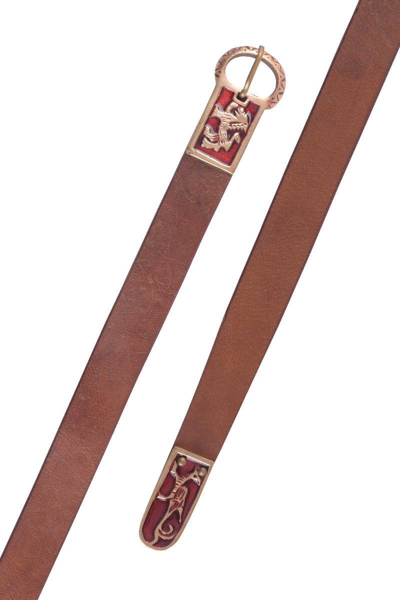Geëmailleerde middeleeuwse riem, 165 cm, bruin