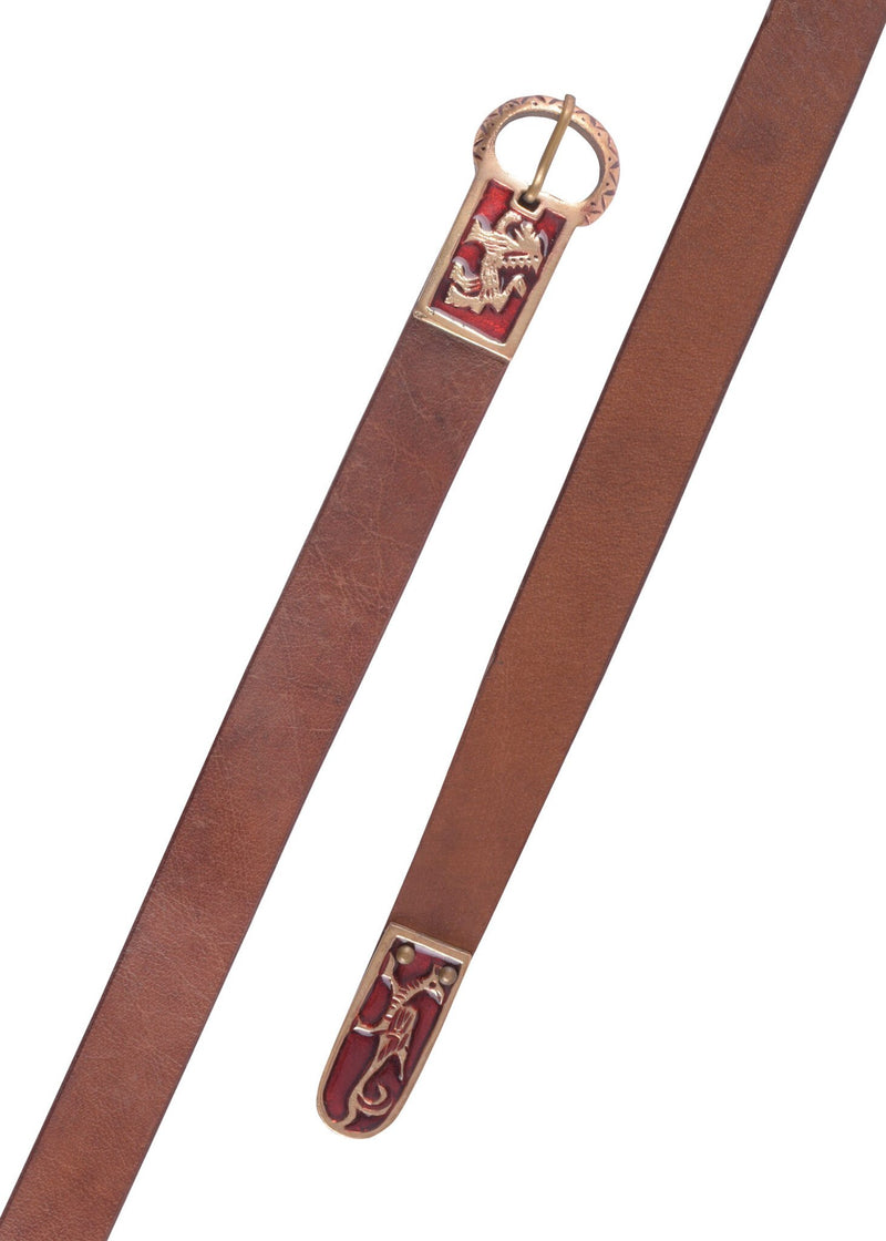 Geëmailleerde middeleeuwse riem, 165 cm, bruin