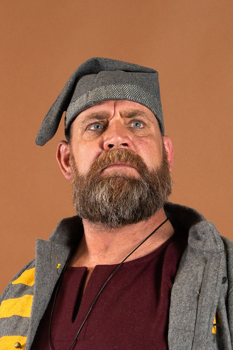 Wikinger-Mütze Toki, grau, Wollmischung 