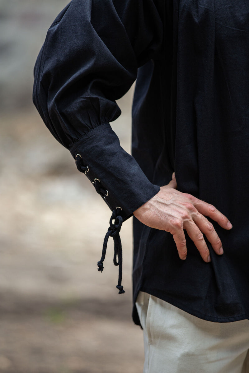 Chemise médiévale Bernard, noir 