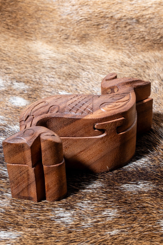 Sieradendoosje Keltisch zeepaard, hout