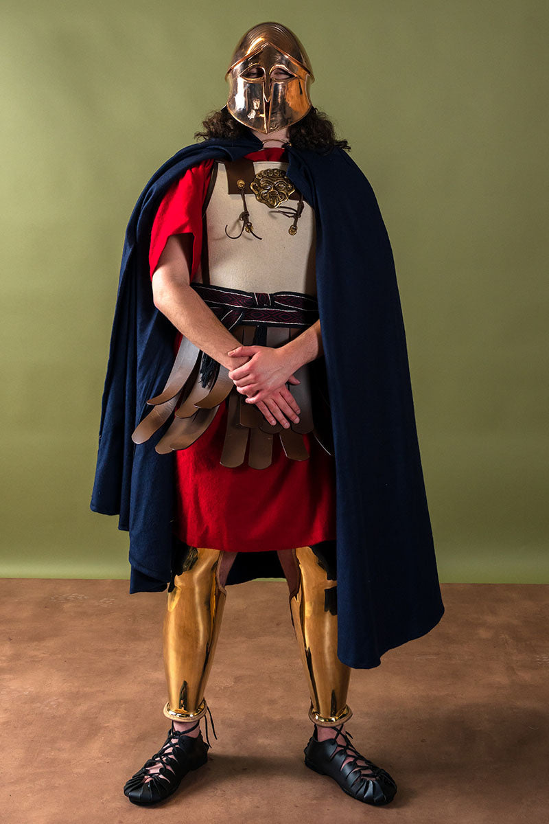 Middeleeuwse mantel Karen, wolmix, blauw