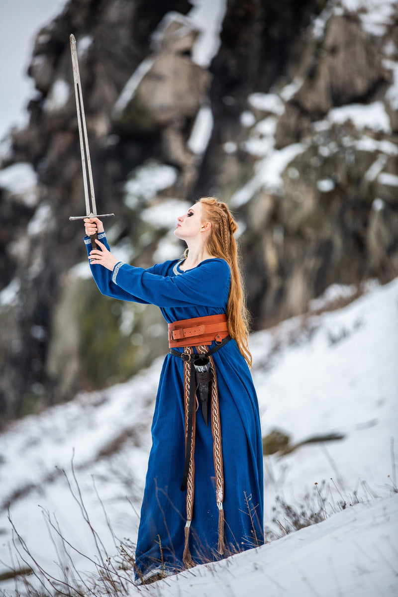 Prima medievale vestito Aelswith, blu 
