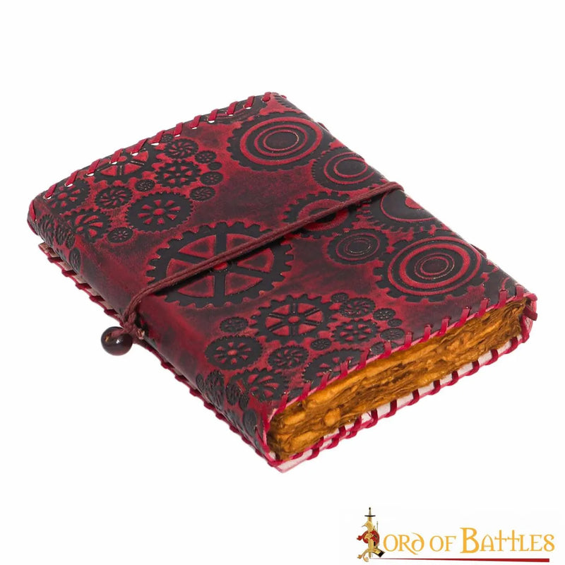 Leren boek Steampunk, antieke pagina's