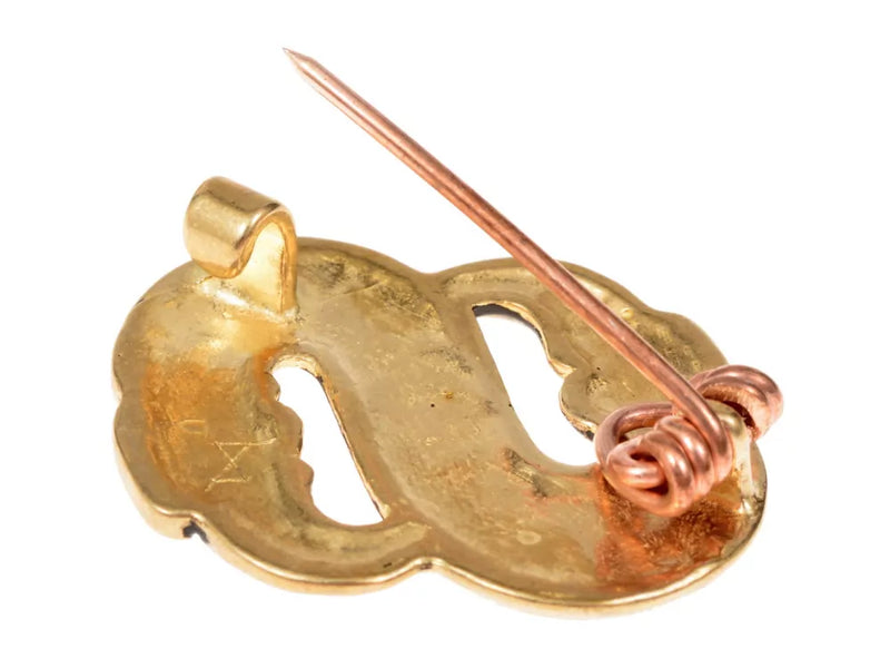 S-formet langobardisk fuglebroche, bronze 