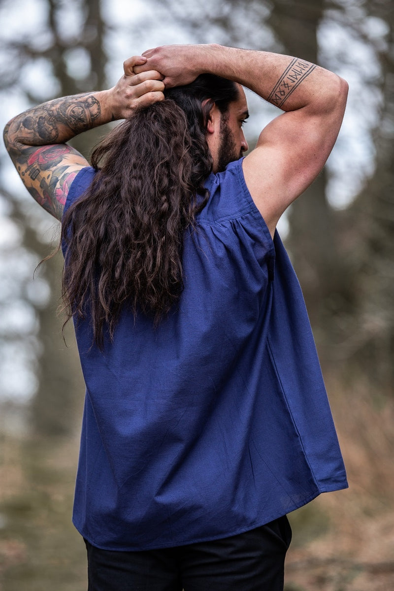 Chemise médiévale Louis, bleu 
