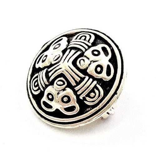 Kleine schijffibula Borrestijl, verzilverd brons