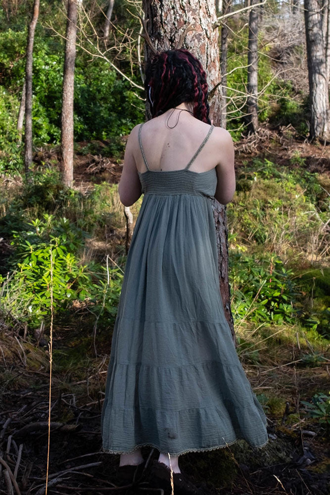 Godinnen Jurk Athena, natuurgroen