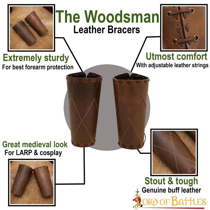 Robin leren bracers, onderarmbeschermers