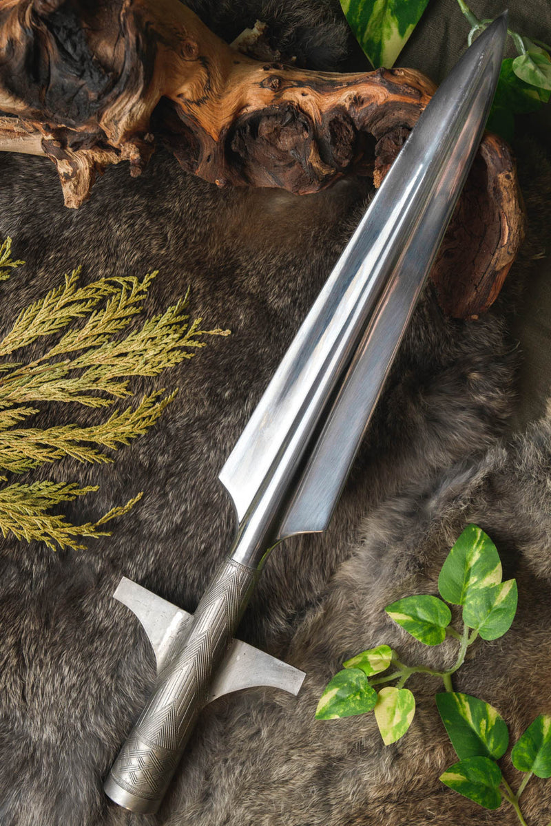 Gedecoreerde viking vleugelspeer, semi-scherp