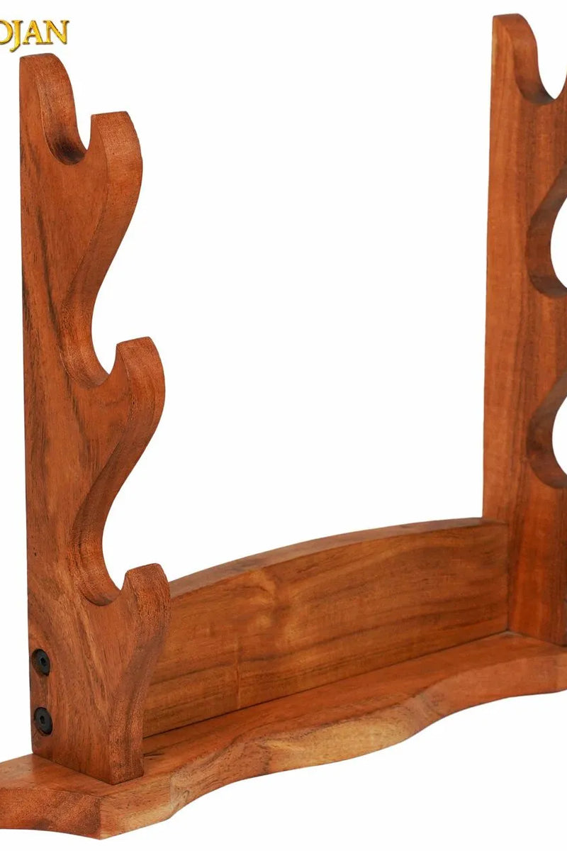 Houten zwaard standaard voor drie zwaarden, tafelstandaard