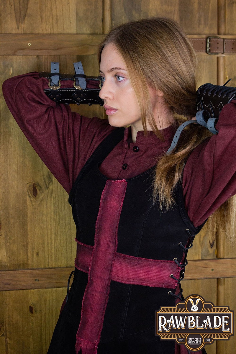 Cross Knight Tabard, Frau - schwarz/rot