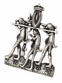 Pelgrimsbadge fallus processie, verzilverd brons